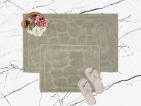 Набор ковриков для ванной хлопковый KARVEN KV427 TAS светло-бежевый 50х60 (1шт), 60х100 (1шт)