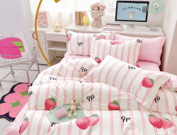 Постельное белье из твил-сатина TANGO клубничное утро 50х70 (2шт) 2-спальное