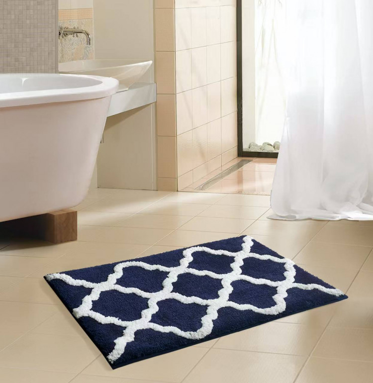 Коврик из микрофибры TANGO RAINBOW Ромбы синий 40х60