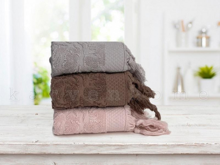 Набор кухонных полотенец махровых хлопковых KARVEN HM697 LILYUM SACAKLI V2 30х50 (3шт)