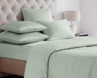 Простыня на резинке из сатина SAILID SL-17-160 мятная 160х200х25