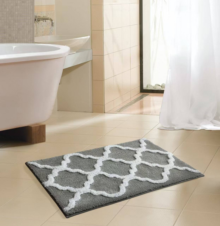 Коврик из микрофибры TANGO RAINBOW Ромбы серый 40х60