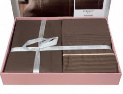 Постельное белье из DELUXE ранфорса KARVEN N030 ELEGANT BROWN 50х70 (2шт), 70х70 (2шт) семейное