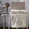 Комплект махровых полотенец с вышивкой KARNA AROV натурал 50х90 (1шт) и 70х140 (1шт)