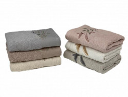 Набор полотенец махровых хлопковых с вышивкой KARVEN ELIT H7000 BASAK 50х90 (6шт)