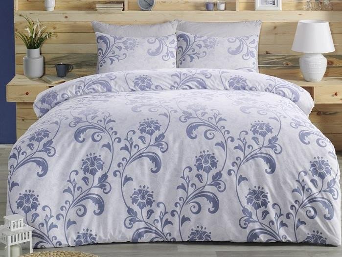 Постельное белье ALTINBASAK RANFORCE LUCIAN голубое 50х70 1,5-спальное