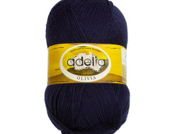 Пряжа ADELIA OLIVIA №29 темно-синяя 40% шерсть, 60% акрил, 5 шт х 100 гр, 250 м +/- 10 м