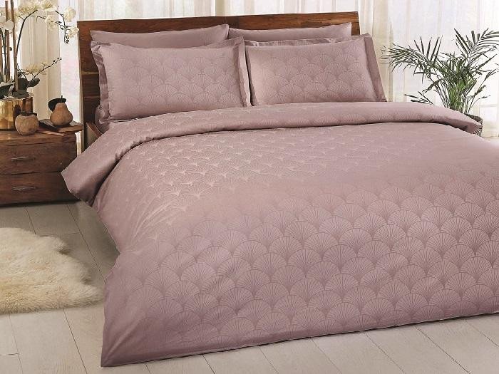 Постельное белье из LUX жаккарда в PVC TAC CROSS лиловое евро