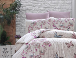 Постельное белье из ранфорса KARVEN N031 KELEBEK POWDER 50х70 (2шт), 70х70 (2шт) семейное