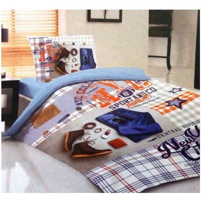 Подростковое постельное белье из сатина LAURA BELLA NEW YORK 50х70 (1шт) 1,5-спальное