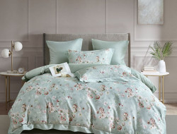 Постельное белье фланелевое из тенсела ASABELLA Брусничные анемоны 50х70 (2шт), 70х70 (2шт) семейное