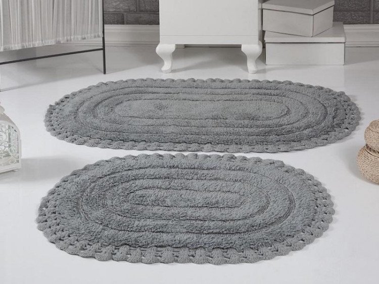 Набор ковриков для ванной из хлопка KARNA YANA серый (50х70, 60х100)