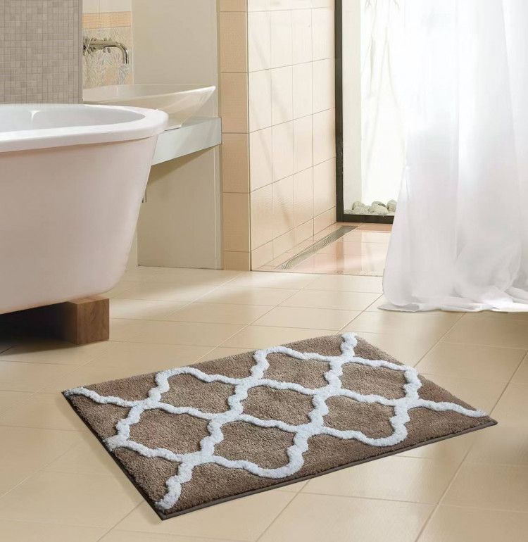 Коврик из микрофибры TANGO RAINBOW Ромбы бежевый 40х60