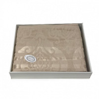 Плед из хлопка махровый KARVEN P962 CORNELY V2 светло-бежевый 160х220