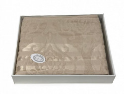 Плед из хлопка махровый KARVEN P962 CORNELY V2 светло-бежевый 160х220