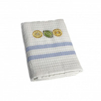 Набор кухонных полотенец вафельных хлопковых KARVEN HM779 ЛИМОН-ЛАЙМ V3 голубой 50х75 (12шт)