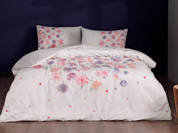 Постельное белье из ранфорса TAC HAPPY DAY EZRA пудра евро