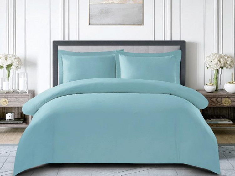 Постельное белье из египетского хлопка CRISTELLE голубое евро