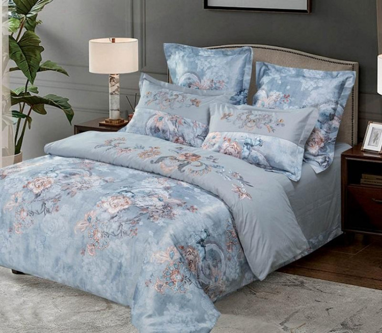 Постельное белье из сатина с вышивкой  SAILID D-214-2 2-спальное