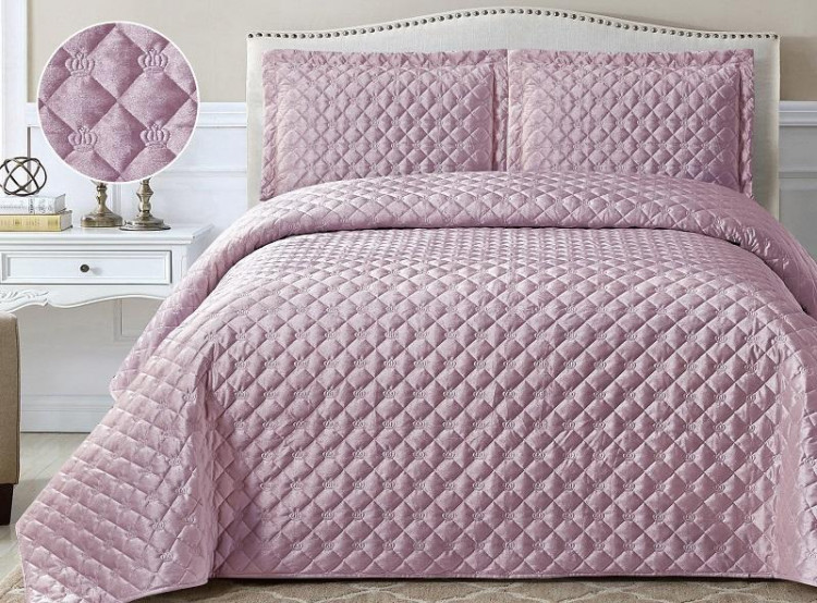 Покрывало с наволочками тонкое из велюра TANGO FRENCH CROWN FC-08 240х260