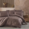 Постельное белье из сатина де люкс KARVEN N045 MARSELA V-6 DARK BROWN 50х70 (2шт), 70х70 (2шт) семейное