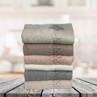 Набор полотенец махровых хлопковых с вышивкой KARVEN ELIT H7000 CINAR-1 50х90 (6шт)