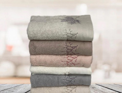 Набор полотенец махровых хлопковых с вышивкой KARVEN ELIT H7000 CINAR-1 50х90 (6шт)