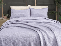 Покрывало тонкое из хлопка и полиэстера SAREV Y828 ECHO V10 LILA 170х230 с наволочкой 50х70