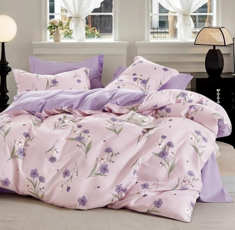 Постельное белье из сатина АЛЬВИТЕК цветочки 2-спальное