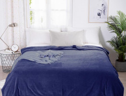 Плед однотонный из микрофибры TANGO SPIGA SP-14 синий 150х200