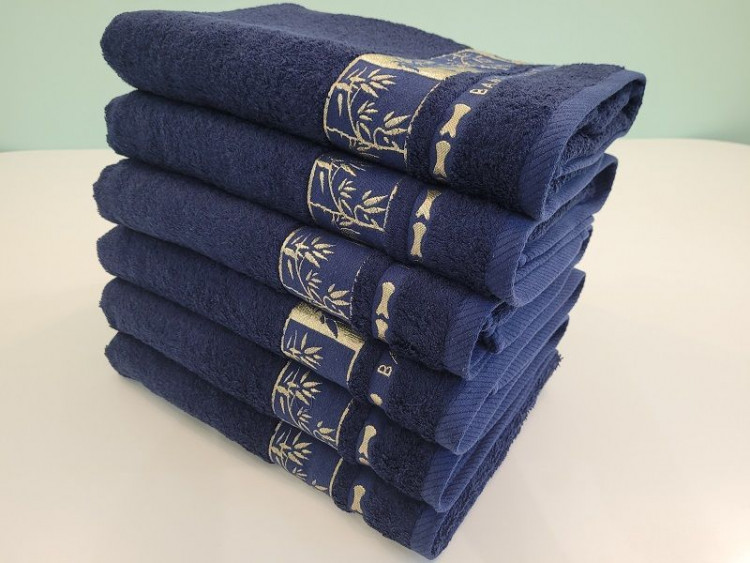 Набор полотенец махровых из бамбука DELICE ENJOY LIFE синий 50х90 (6шт)