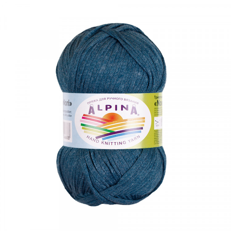 Пряжа ALPINA NORI №07 морская волна 56% акрил, 44% хлопок 10 шт х 50 гр, 100 м +/- 5 м