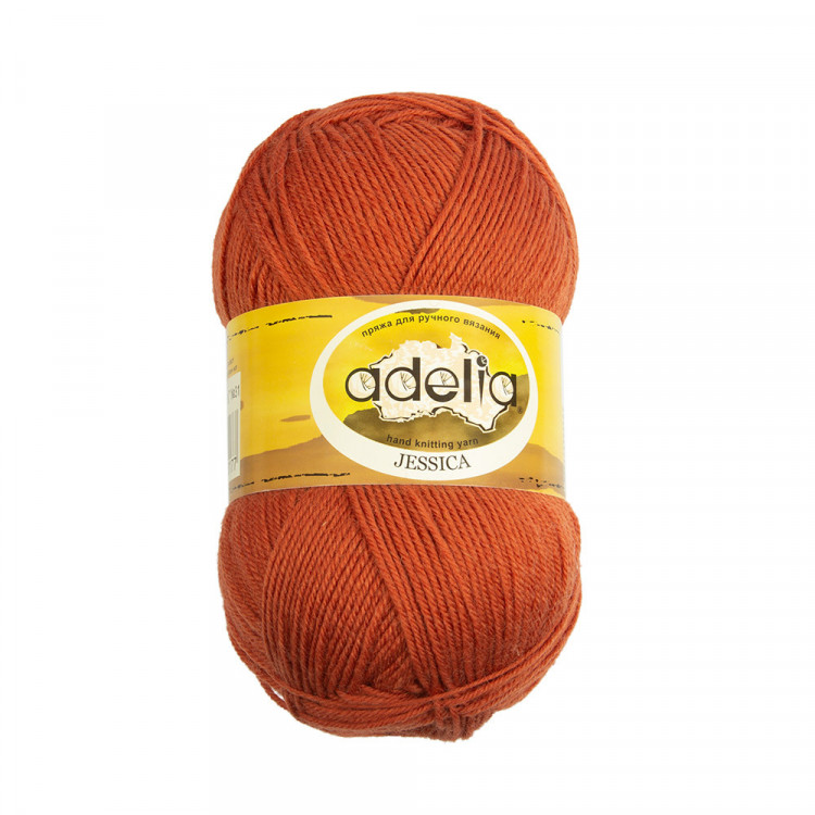 Пряжа ADELIA JESSICA №31 терракотовая 67% шерсть, 33% полиэстер, 5 шт х 100 гр, 260 м +/- 10 м