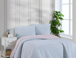 Покрывало тонкое из хлопка и микрофибры KARVEN Y836 MUSLIN KARE V1 сиреневое 160х240 с наволочкой 50х70