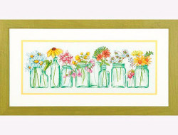 Набор для вышивания DIMENSIONS 70-35310 Цветы в баночках 18x46 см