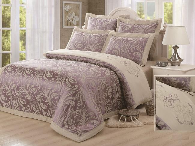 Постельное белье жаккардовое с вышивкой SILK PLACE 066-4-1721 2-спальное 50х70 (2шт)