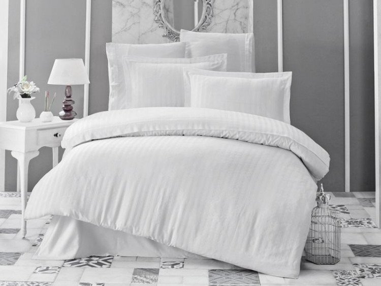 Постельное белье из бамбука KARNA PERLA белое евро