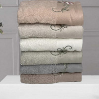 Набор полотенец махровых хлопковых с вышивкой KARVEN ELIT H7000 EMOTION 50х90 (6шт)