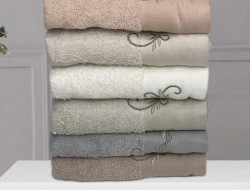 Набор полотенец махровых хлопковых с вышивкой KARVEN ELIT H7000 EMOTION 50х90 (6шт)