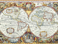 Набор для вышивания PANNA Золотая коллекция PZ-1842 ГЕОГРАФИЧЕСКАЯ КАРТА МИРА 68х46,5