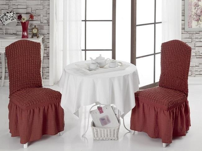 Набор чехлов на стулья KARNA кирпичный (2шт)