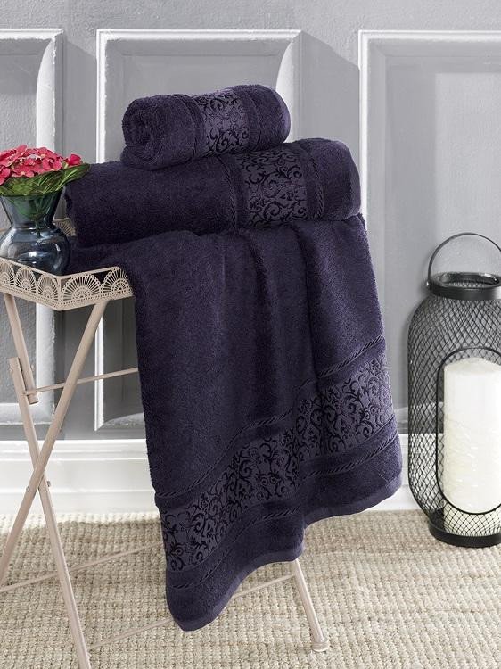 Полотенце бамбуковое с хлопком KARNA ARMOND синее 90х150