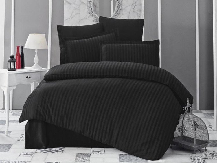 Постельное белье из бамбука KARNA PERLA черное евро