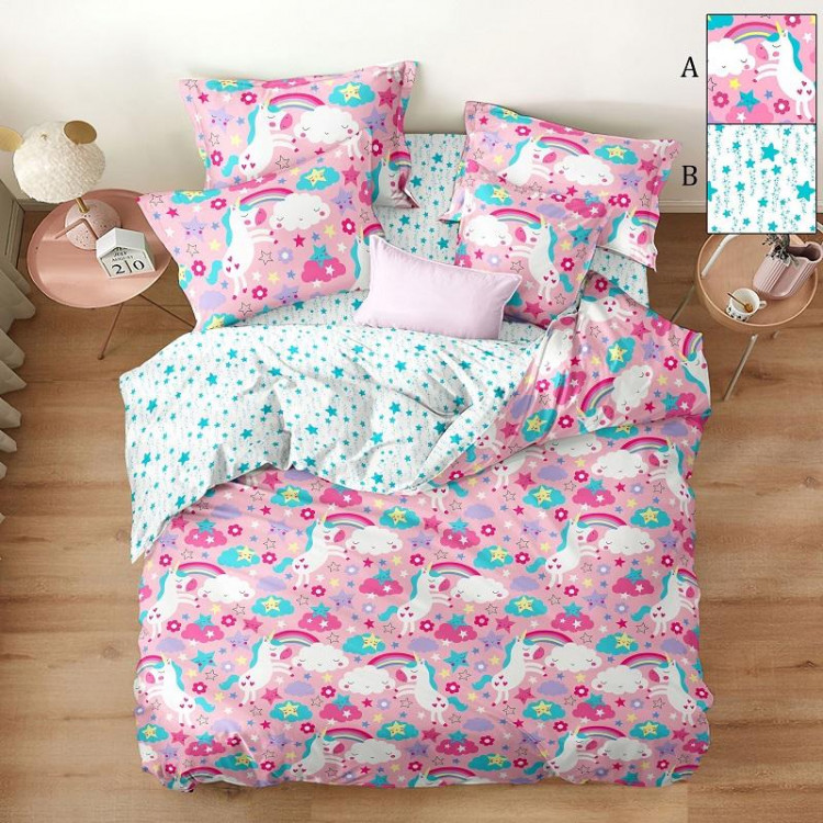 Постельное белье для малышей из поплина АЛЬВИТЕК ПДA-10-008-ЕДИНОРОЖКИ