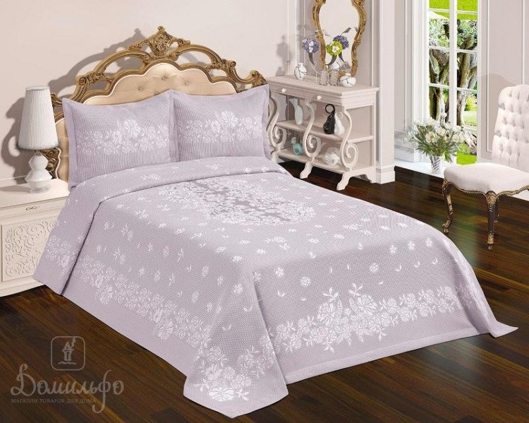 Покрывало жаккардовое KARNA CALVINA светлая лаванда 240х260Н