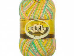 Пряжа ADELIA JANE №22 желтая-розовая-зеленая-светло-желтая 100% акрил, 10 шт х 50 гр, 227 м +/- 10 м