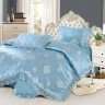 Постельное белье из жаккарда с гипюром CRISTELLE BLUE MARINE TJ-34 50х70 (2шт) евро