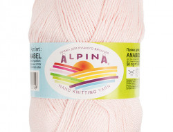 Пряжа ALPINA ANABEL №059 бледно-розовая 100% мерсеризованный хлопок 10 шт х 50 гр, 120 м +/- 6 м