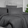 Постельное белье из страйп сатина KARVEN N163-SS-006 ANTRASIT антрацит 50х70 (2шт), 70х70 (2шт) евро