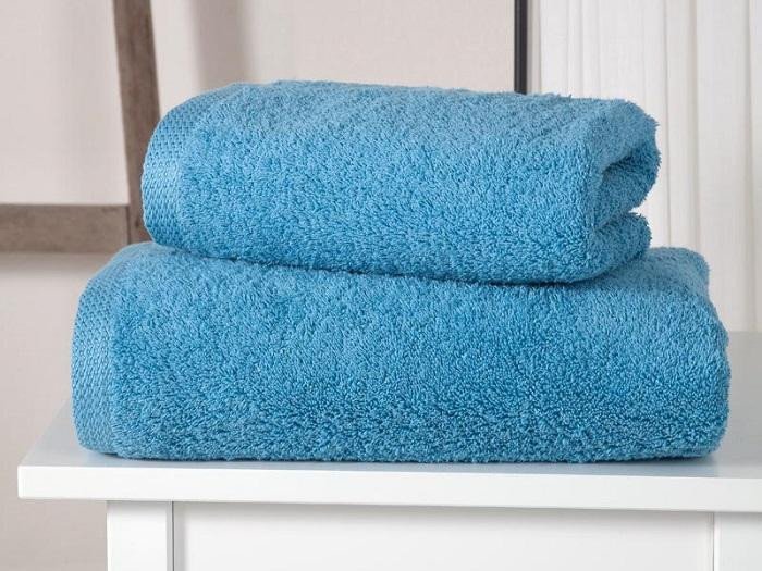 Полотенце махровое плотное KARNA APOLLO голубое 70х140